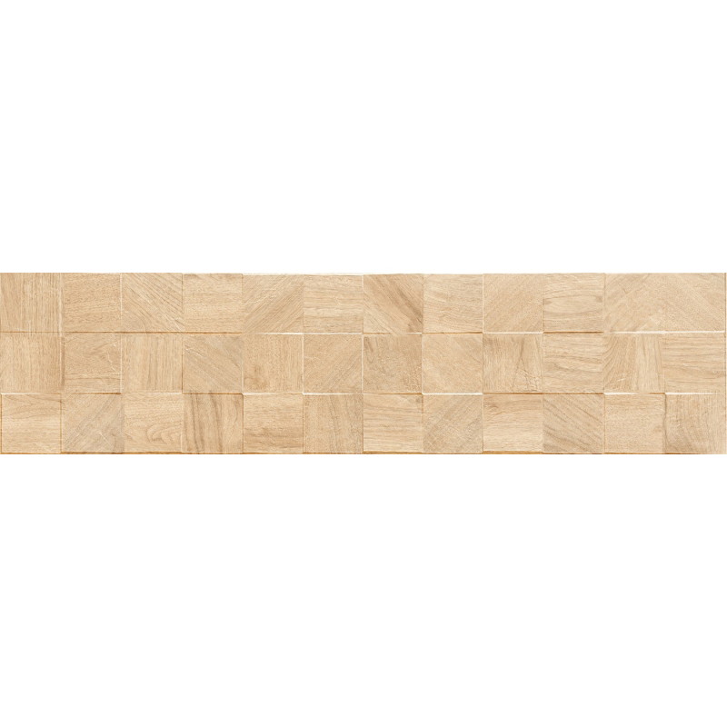 Mexen Riga Lyon Crema glazovaný porcelán rekt. G1, dřevěná stěnová dlaždice 120 x 30 cm, mat - TL713-120-030-53