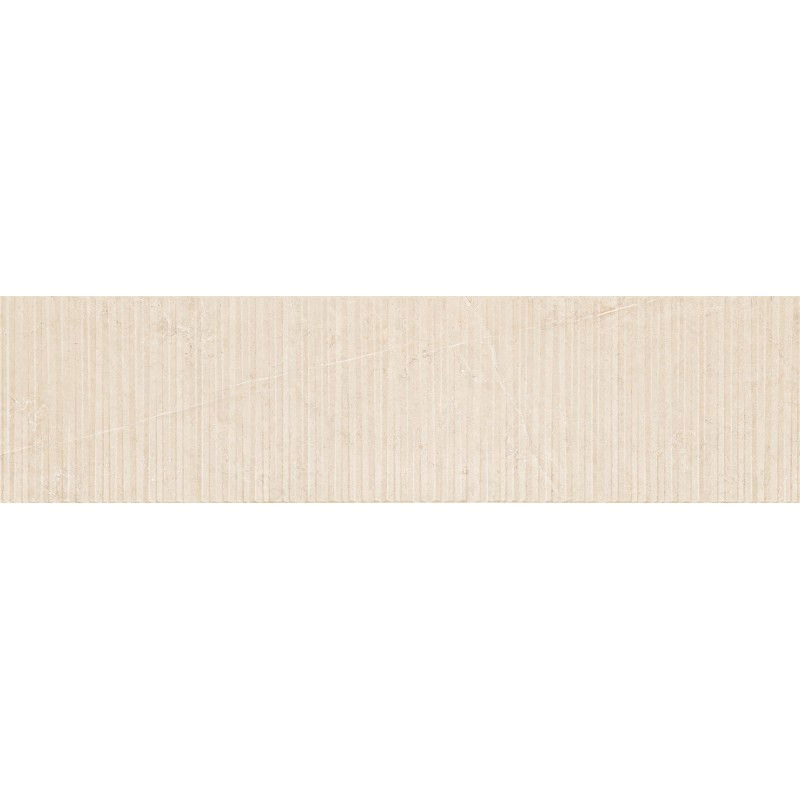 Mexen Flamingo Mayolica Crema glazovaná keramická dlaždice rekt. G1, dlaždice podlahová a stěnová 120 x 30 cm, carving