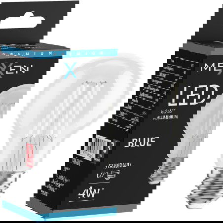 Mexen Vintis LED vláknová žárovka E27, A60, 4W, 55 lm, modrá - L150-E27-04XX-47
