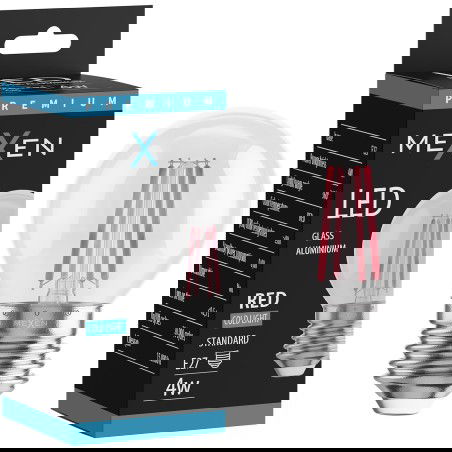 Mexen Vintis LED žárovka filament E27, G45, 4W, 55 lm, červená - L156-E27-04XX-45