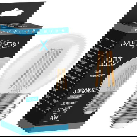 Mexen Vintis Žárovka filament LED E27, G45, 4W, 55 lm, oranžová - L156-E27-04XX-48