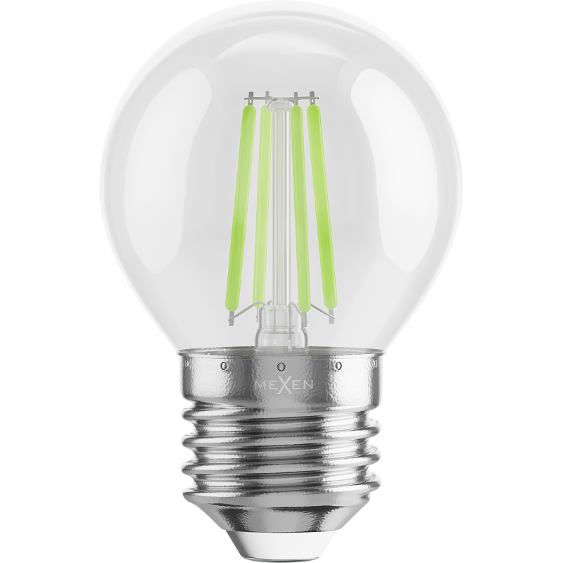 Mexen Vintis 6x žárovka filament LED E27, G45, 4W, 55 lm, zelená - L156-E27-04XX-46x06
