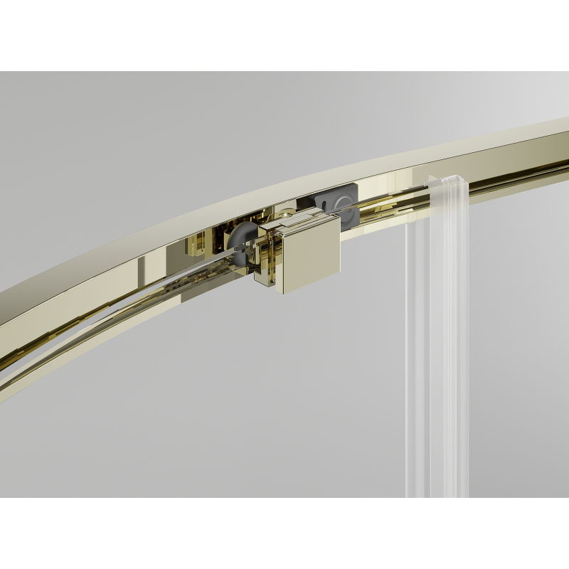 Mexen Exo asymetrická půlkruhová sprchová kabina s posuvnými dveřmi 120 x 80 cm, transparentní, zlatá