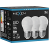 Mexen Nova 3x LED žárovka E27, G45, 1W, Neutrální - 4000K, 105 lm - L101-E27-0140-01x03