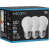 Mexen Nova 3x LED žárovka E27, G45, 3W, Studená - 6500K, 315 lm - L101-E27-0365-01x03