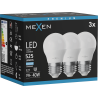 Mexen Nova 3x LED žárovka E27, G45, 5W, Studená - 6500K, 525 lm - L101-E27-0565-01x03