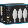 Mexen Nova 3x LED žárovka E14, C37, 3W, Teplá - 3000K, 315 lm - L102-E14-0330-01x03