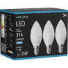 Mexen Nova 3x LED žárovka E14, C37, 3W, Studená - 6500K, 315 lm - L102-E14-0365-01x03