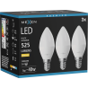 Mexen Nova 3x LED žárovka E14, C37, 5W, Teplá - 3000K, 525 lm - L102-E14-0530-01x03