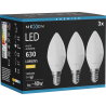 Mexen Nova 3x LED žárovka E14, C37, 6W, Teplá - 3000K, 630 lm - L102-E14-0630-01x03