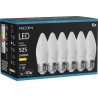 Mexen Nova 6x LED žárovka E27, C37, 5W, Teplá - 3000K, 525 lm - L102-E27-0530-01x06