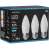Mexen Nova 3x LED žárovka E27, C37, 5W, Studená - 6500K, 525 lm - L102-E27-0565-01x03