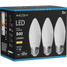 Mexen Nova 3x LED žárovka E27, C37, 8W, Teplá - 3000K, 840 lm - L102-E27-0830-01x03