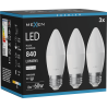 Mexen Nova 3x LED žárovka E27, C37, 8W, Neutrální - 4000K, 840 lm - L102-E27-0840-01x03