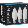 Mexen Nova 3x LED žárovka E27, C37, 8W, Studená - 6500K, 840 lm - L102-E27-0865-01x03