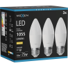 Mexen Nova 3x LED žárovka E27, C37, 10W, Teplá - 3000K, 1055 lm - L102-E27-1030-01x03