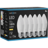 Mexen Nova 6x LED žárovka E27, C37, 10W, Teplá - 3000K, 1055 lm - L102-E27-1030-01x06