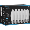 Mexen Nova 6x LED žárovka E27, C37, 10W, Studená - 6500K, 1055 lm - L102-E27-1065-01x06