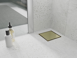 Mexen Flat-Q M13 podlahový vpust čtvercový 15 x 15 cm, zlatý - 1510015