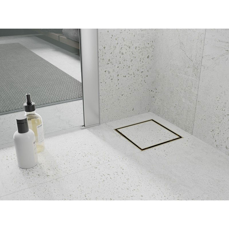 Mexen Flat-Q M13 podlahový vpust čtvercový 15 x 15 cm, zlatý - 1510015