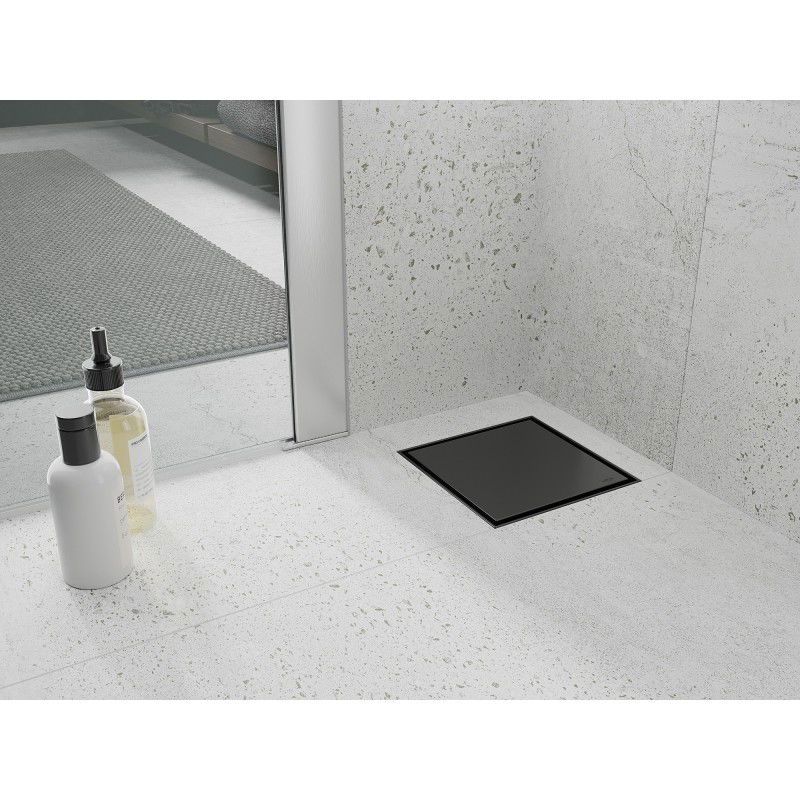 Mexen Flat-Q M13 podlahový vpusť čtvercový 12 x 12 cm, černý - 1710012