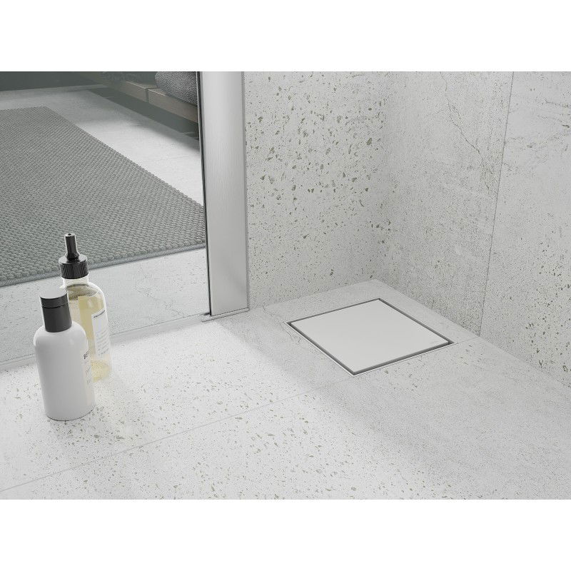 Mexen Flat-Q M13 podlahová vpust čtvercová 15 x 15 cm, bílá - 1210015