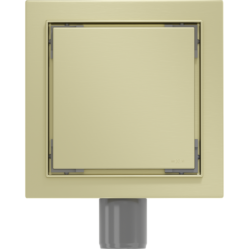 Mexen Flat-Q M13 podlahový vpust čtvercový 15 x 15 cm, zlatý kartáčovaný - 1A10015