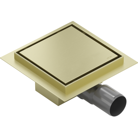 Mexen Flat-Q M13 podlahový vpust čtvercový 15 x 15 cm, zlatý kartáčovaný - 1A10015