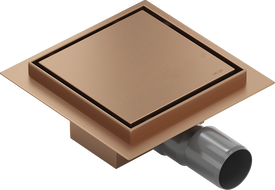 Mexen Flat-Q M13 podlahový vpust čtvercový 15 x 15 cm, kartáčovaná měď - 1C10015