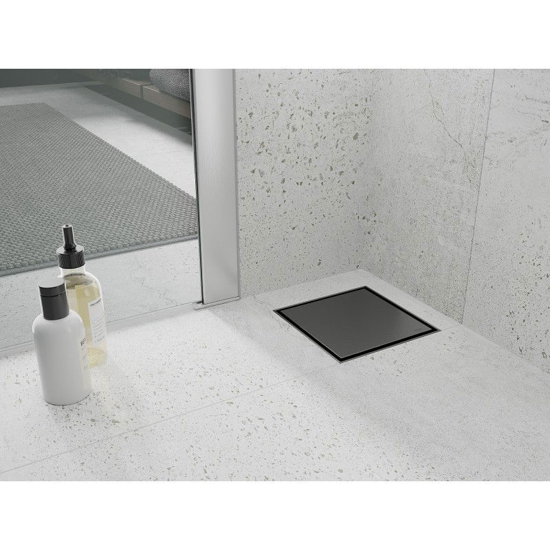 Mexen Flat-Q M13 podlahová vpust čtvercová 15 x 15 cm, kartáčovaná gun gray - 1E10015