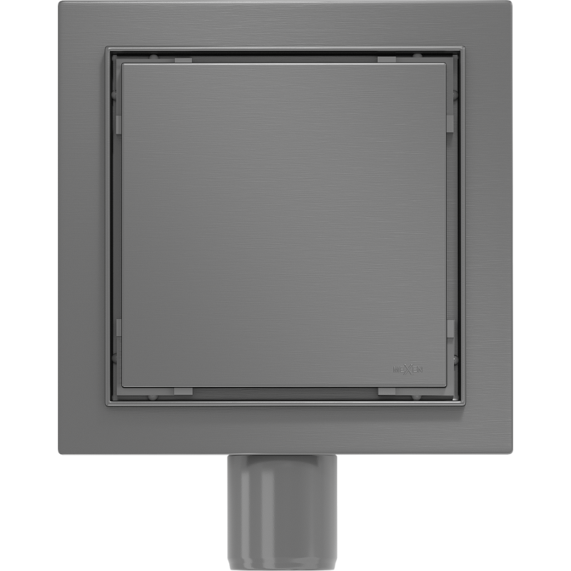 Mexen Flat-Q M13 podlahová vpust čtvercová 12 x 12 cm, gun gray kartáčovaný - 1E10012