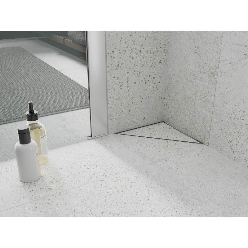 Mexen Flat-T M13 podlahový vpust trojúhelníkový 20 x 20 cm, inox - 1010320