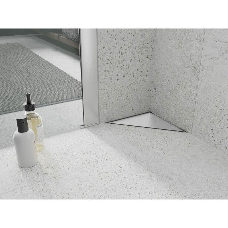 Mexen Flat-T M13 podlahový vpust trojúhelníkový 20 x 20 cm, inox - 1010320