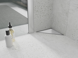 Mexen Flat-T M13 podlahový vpust trojúhelníkový 20 x 20 cm, inox - 1010320