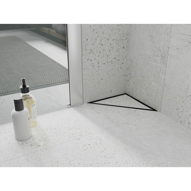 Mexen Flat-T M13 podlahová vpusť trojúhelníková 20 x 20 cm, černá - 1710320