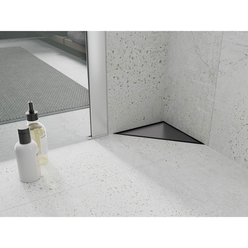 Mexen Flat-T M13 podlahová vpusť trojúhelníková 20 x 20 cm, černá - 1710320