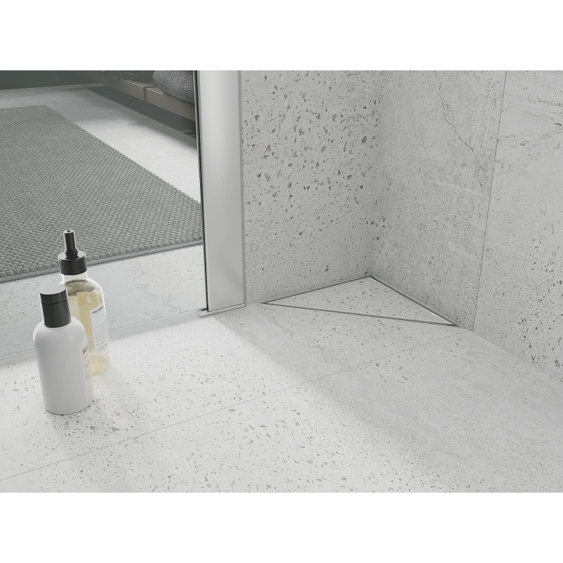 Mexen Flat-T M13 trojúhelníkový podlahový vpust 20 x 20 cm, bílý - 1210320