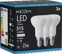 Mexen Nova 3x LED žárovka E14, R50, 3W, Neutrální - 4000K, 315 lm - L103-E14-0340-01x03