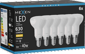 Mexen Nova 6x LED žárovka E14, R50, 6W, Teplá - 3000K, 630 lm - L103-E14-0630-01x06