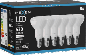 Mexen Nova 6x LED žárovka E14, R50, 6W, Neutrální - 4000K, 630 lm - L103-E14-0640-01x06