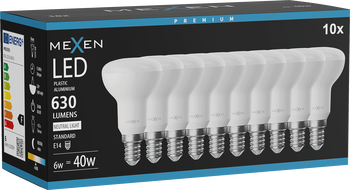 Mexen Nova 10x LED žárovka E14, R50, 6W, Neutrální - 4000K, 630 lm - L103-E14-0640-01x10