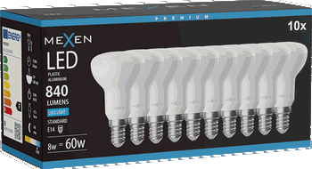 Mexen Nova 10x LED žárovka E14, R50, 8W, Studená - 6500K, 840 lm - L103-E14-0865-01x10