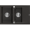 Mexen Gaspar granitový dřez 1,5komorový s odkapávačem 737 x 475 mm, černý/zlatý metalik, sifon chrom - 6507731505-75