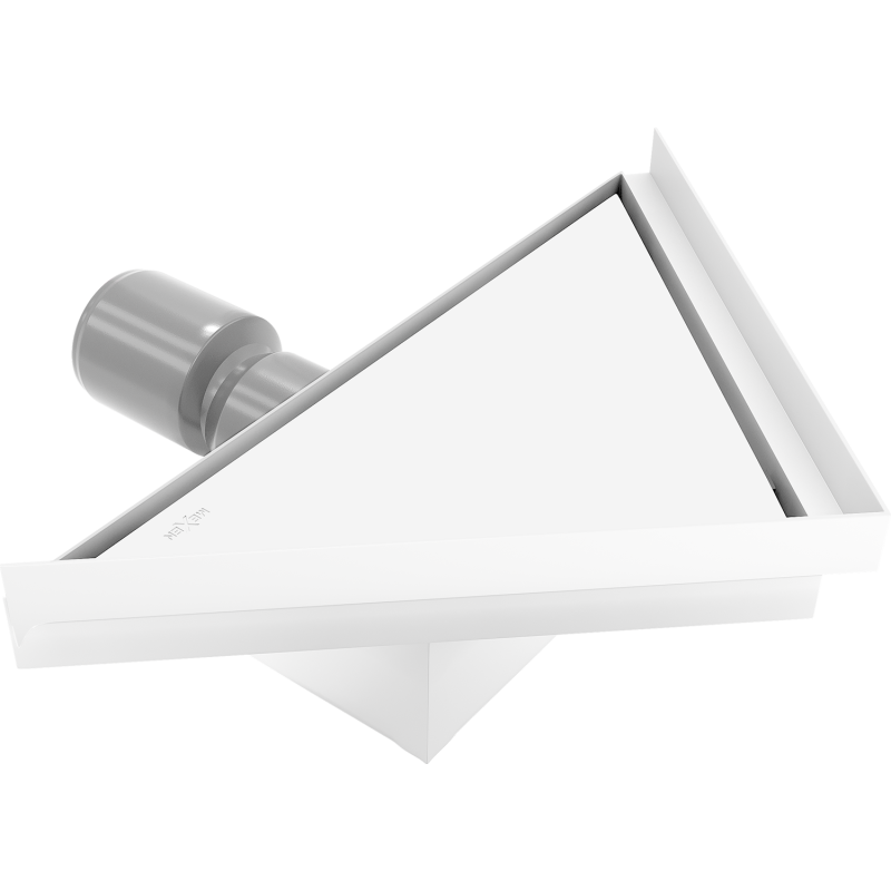 Mexen Flat-T M13 trojúhelníkový podlahový vpust 20 x 20 cm, bílý - 1210320