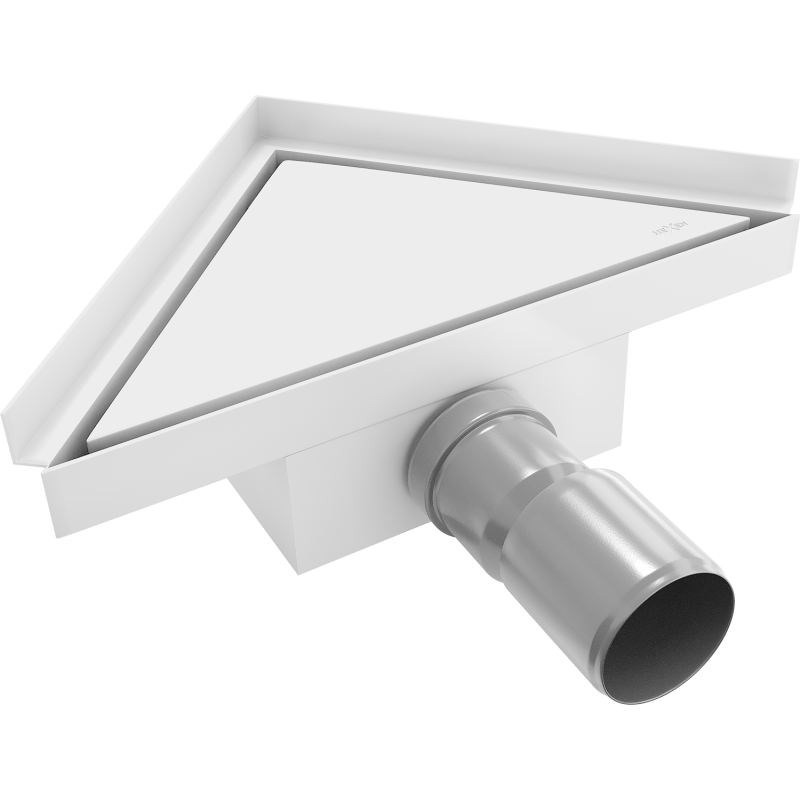 Mexen Flat-T M13 trojúhelníkový podlahový vpust 20 x 20 cm, bílý - 1210320