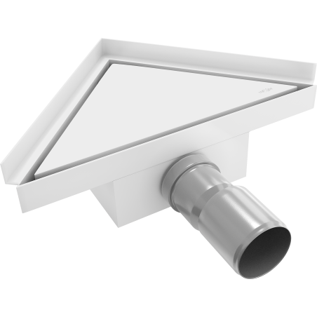 Mexen Flat-T M13 trojúhelníkový podlahový vpust 20 x 20 cm, bílý - 1210320