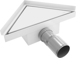 Mexen Flat-T M13 trojúhelníkový podlahový vpust 20 x 20 cm, bílý - 1210320
