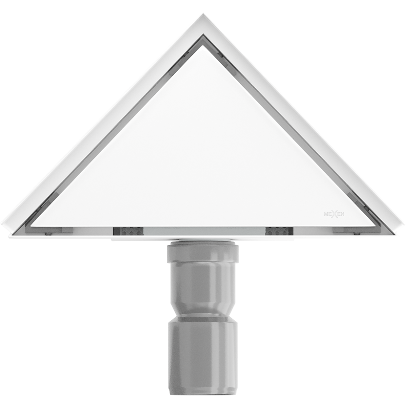 Mexen Flat-T M13 trojúhelníkový podlahový vpust 20 x 20 cm, bílý - 1210320