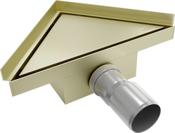 Mexen Flat-T M13 trojúhelníková podlahová vpust 20 x 20 cm, zlatá kartáčovaná - 1A10320