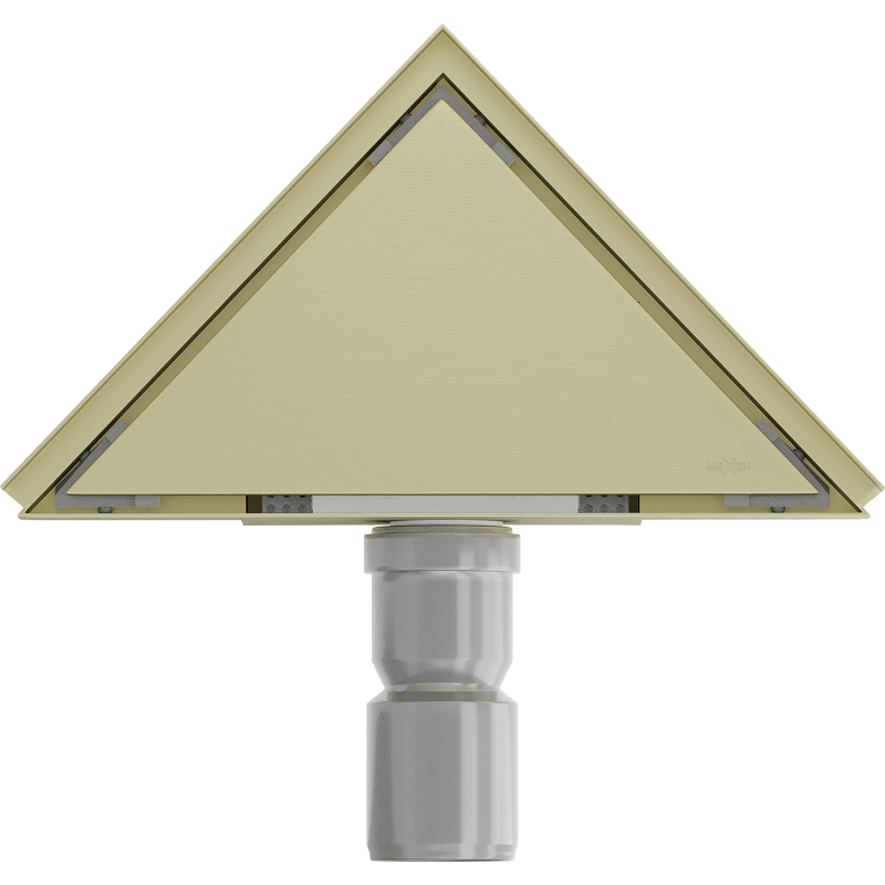 Mexen Flat-T M13 trojúhelníková podlahová vpust 20 x 20 cm, zlatá kartáčovaná - 1A10320